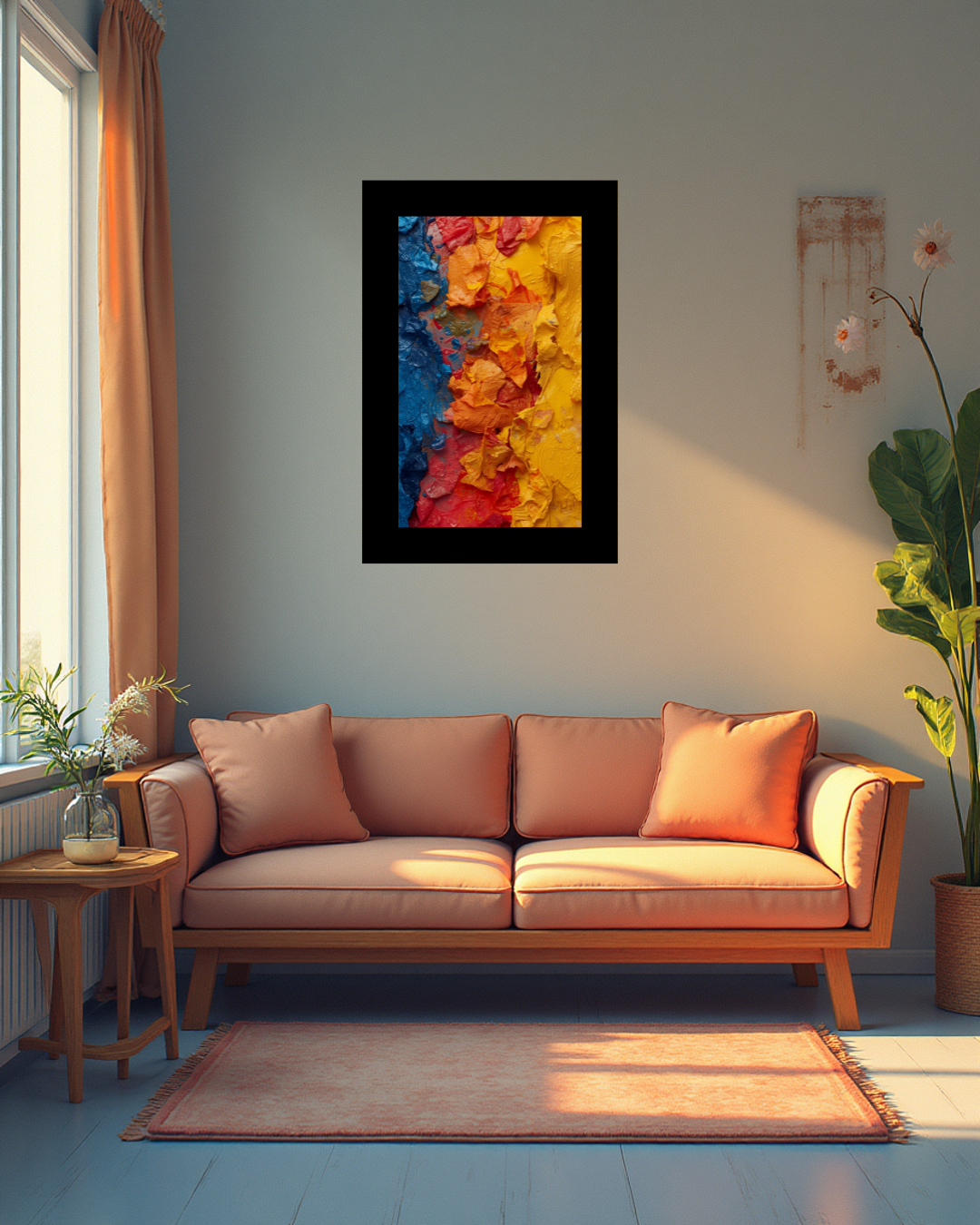 3D Texture Abstract Canvas Wall Frame – Vibrant Modern Art Print for Living Room