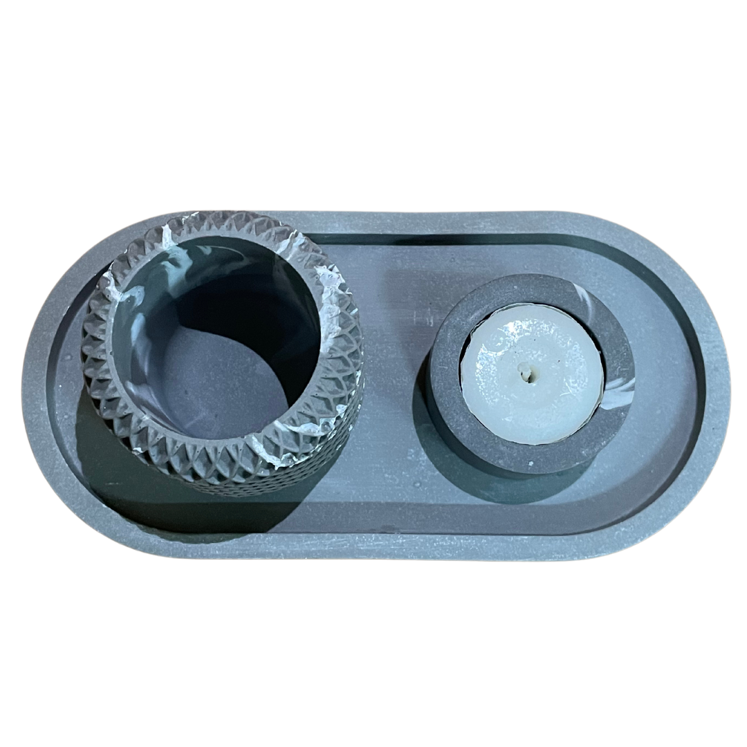 Grey Table & Bathroom Decor Set