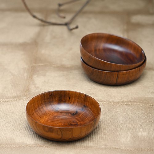 Large size Teak Wood Bowl (Katori) - Set of 4