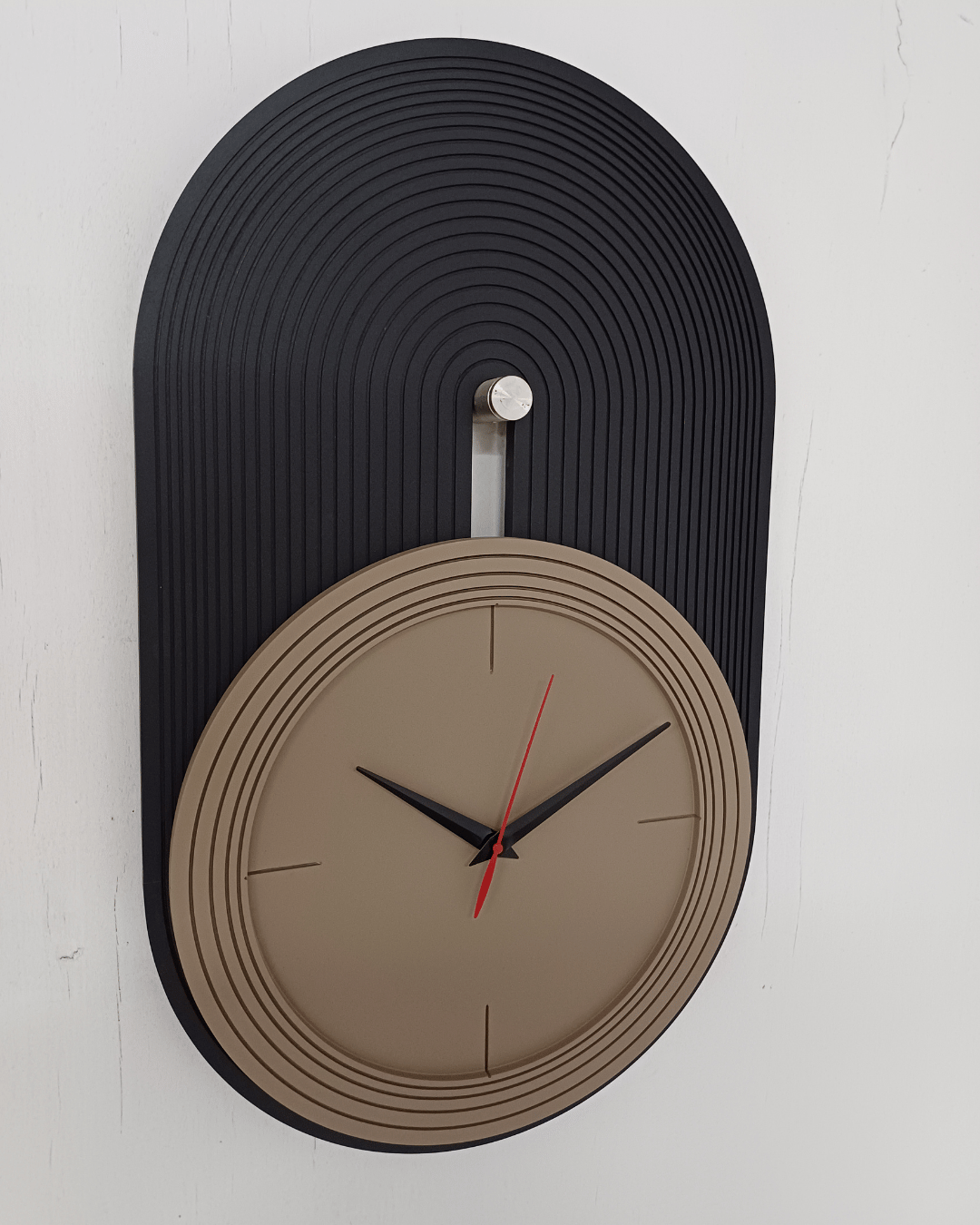 Large Beige & Black Large Wall Clock