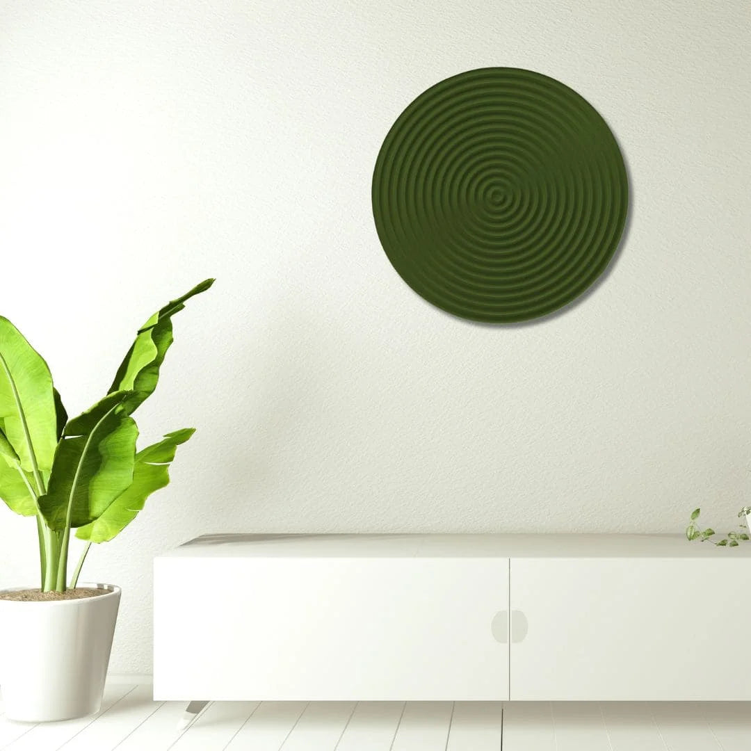 Olive Green Concentric Circle Wall Art