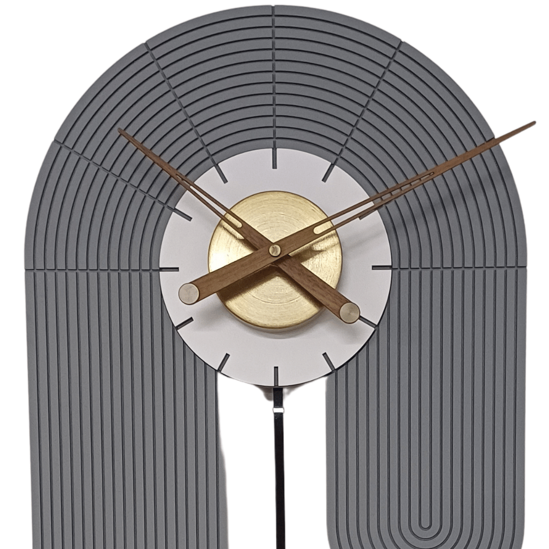 Pendulum wall clock in grey