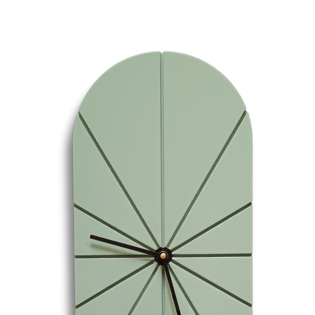 Vertical Oval Green Wall Clock