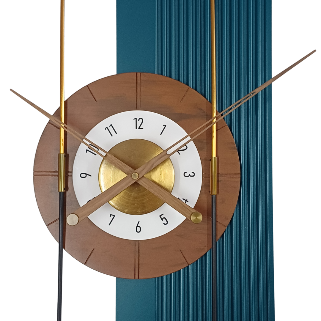 abstract ocean blue modern clock