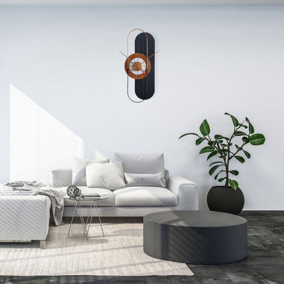 black abstract wall clock