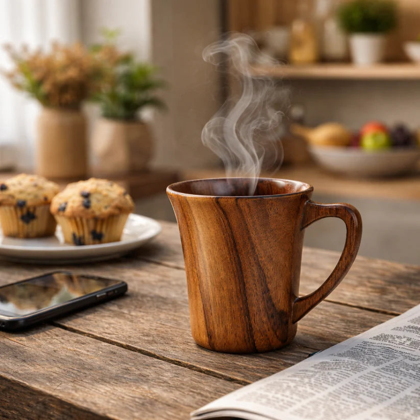 Teak Wood Coffee Mug Pack of 1