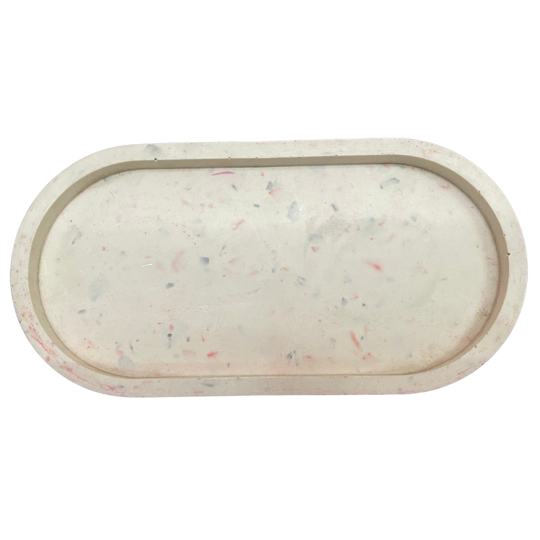 white Concrete tray for home decor