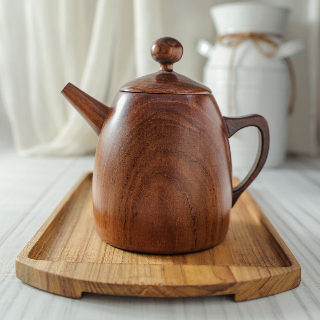 wooden kettle for serving