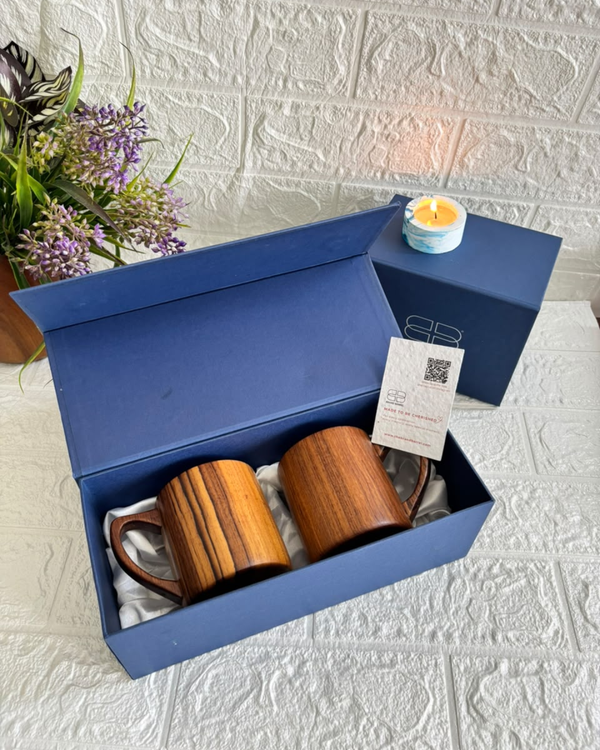 Teak Wood Coffee Mug (Set of 2)