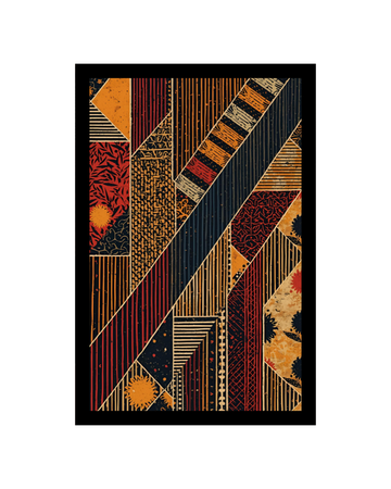 Contemporary Abstract Canvas Wall Frame for Living Room – Textured Red & Gold Art Print