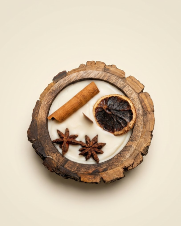 Rustic Woodland Wooden Bowl Candle | Nirwana Scented Coconut & Soy Wax Candle
