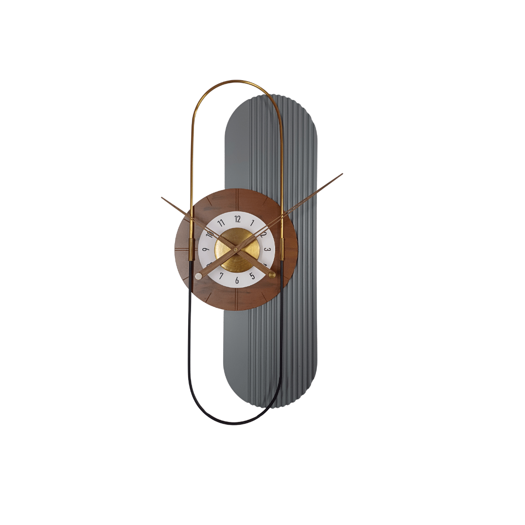 Grey Abstract Wall Clock
