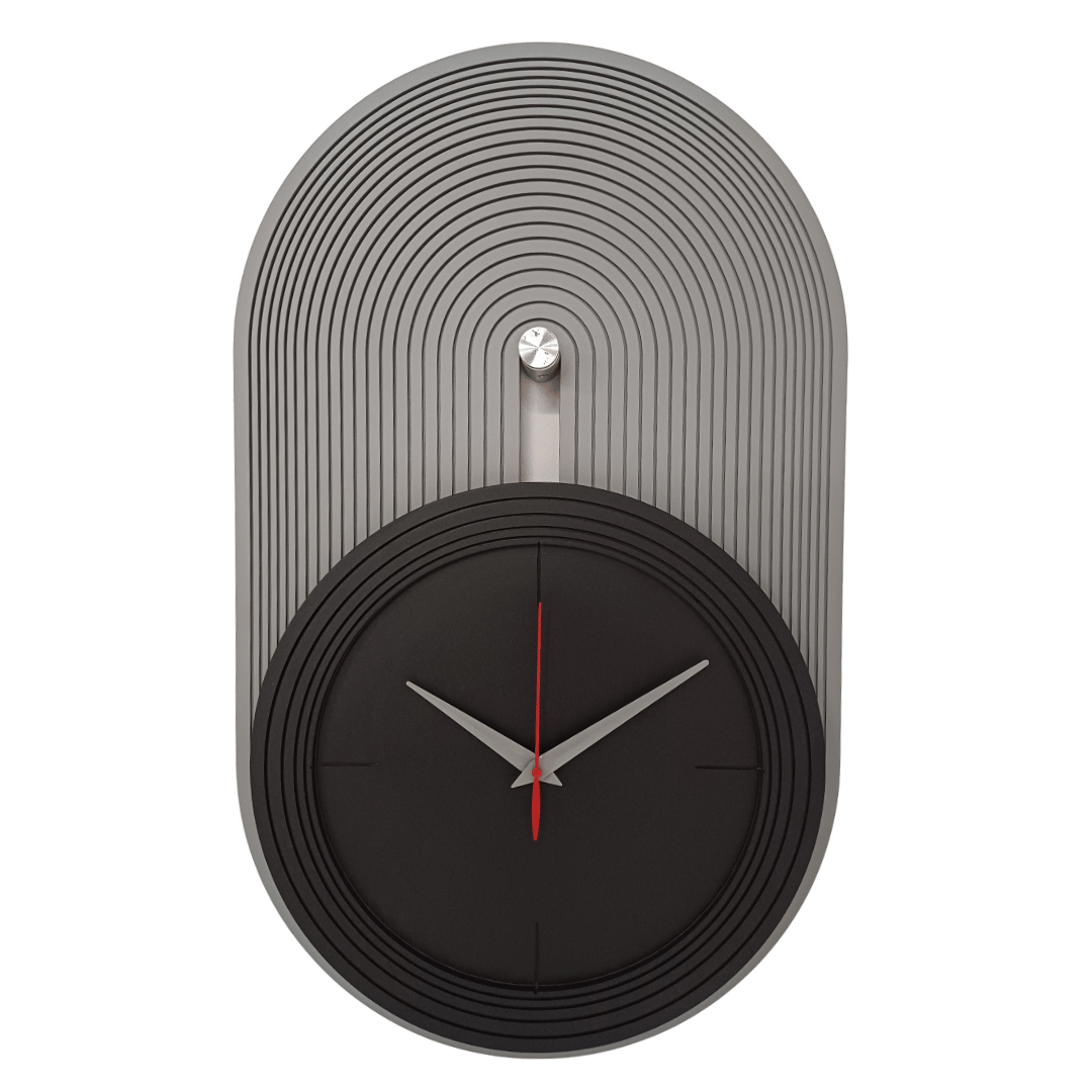 Modern Meridian Black & Grey Wall Clock
