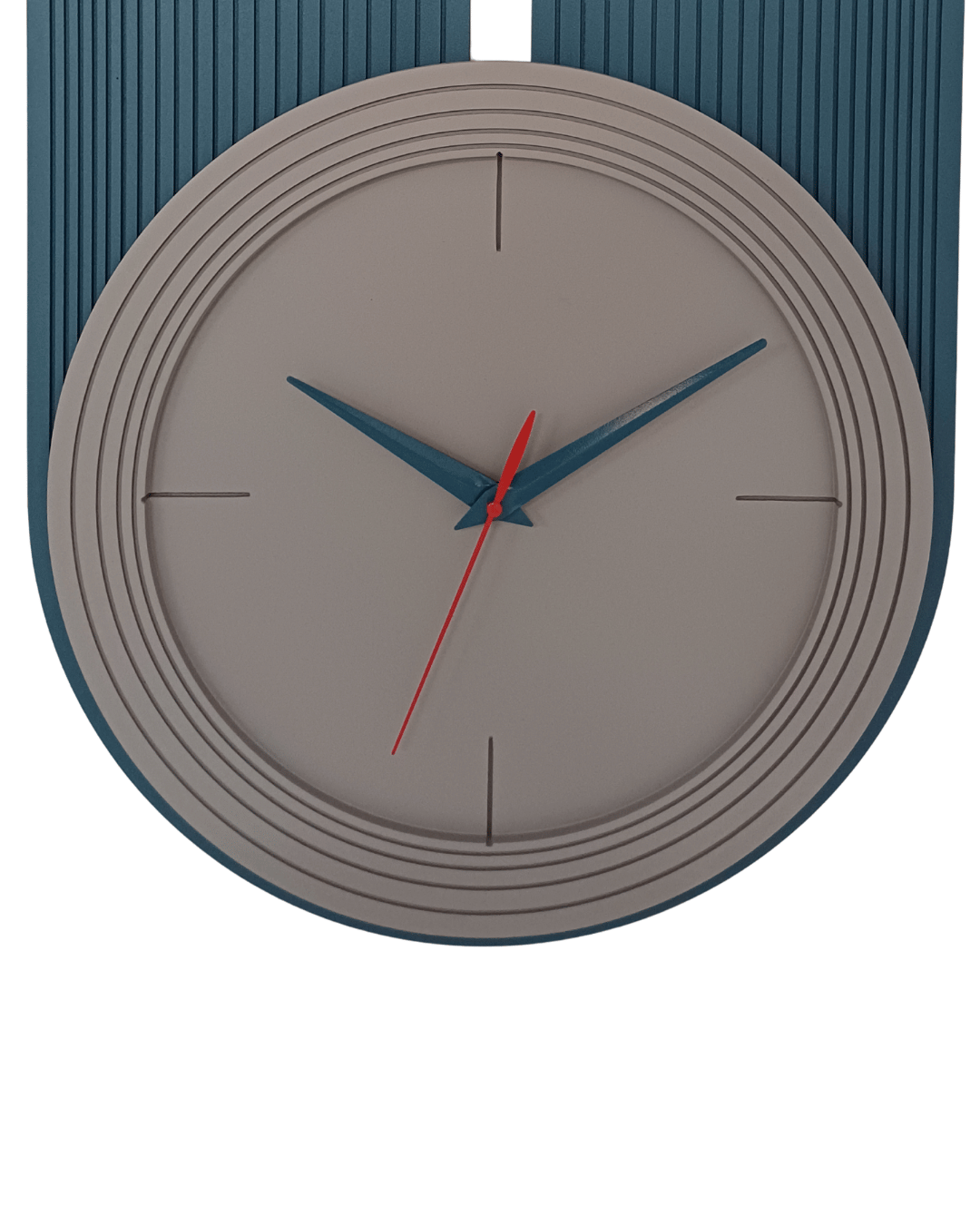 Modern Meridian Grey & Teal Blue Wall Clock
