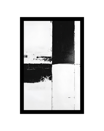Black & White Abstract Minimal Canvas Wall Art | Monochrome Abstract Minimal Wall Art
