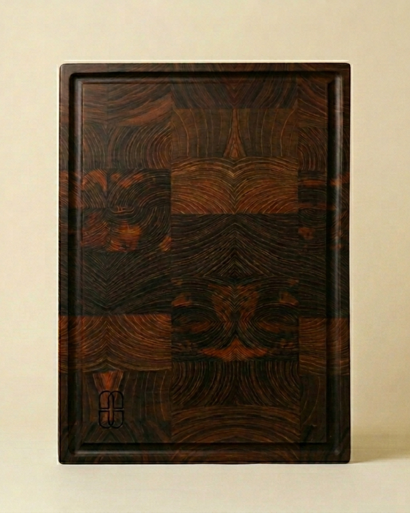 Handcrafted Teak Wood Cutting Board with Juice Groove | Antibacterial End-Grain Chopping Board