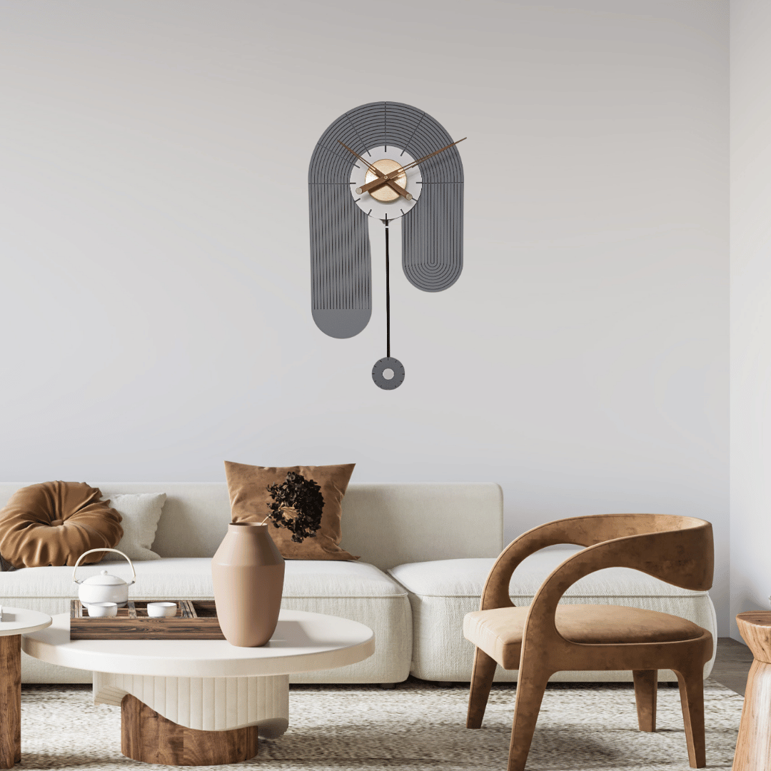 Grey Arch Pendulum wall clock