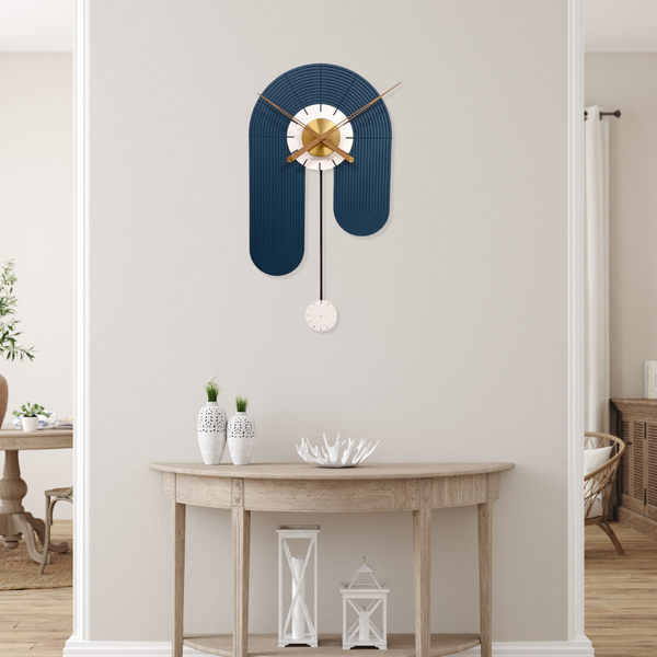 Large Blue Pendulum wall clock
