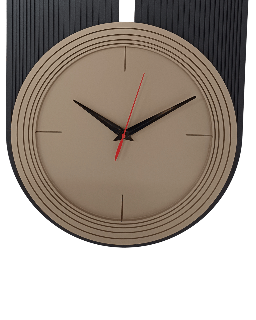 Modern Beige & Black Large Wall Clock