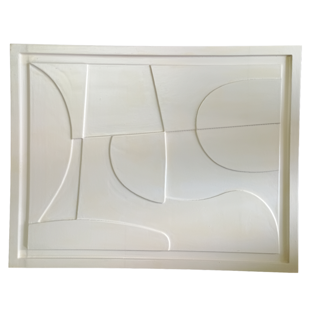 Off White Rectangle Oversized Geometric Wall Art