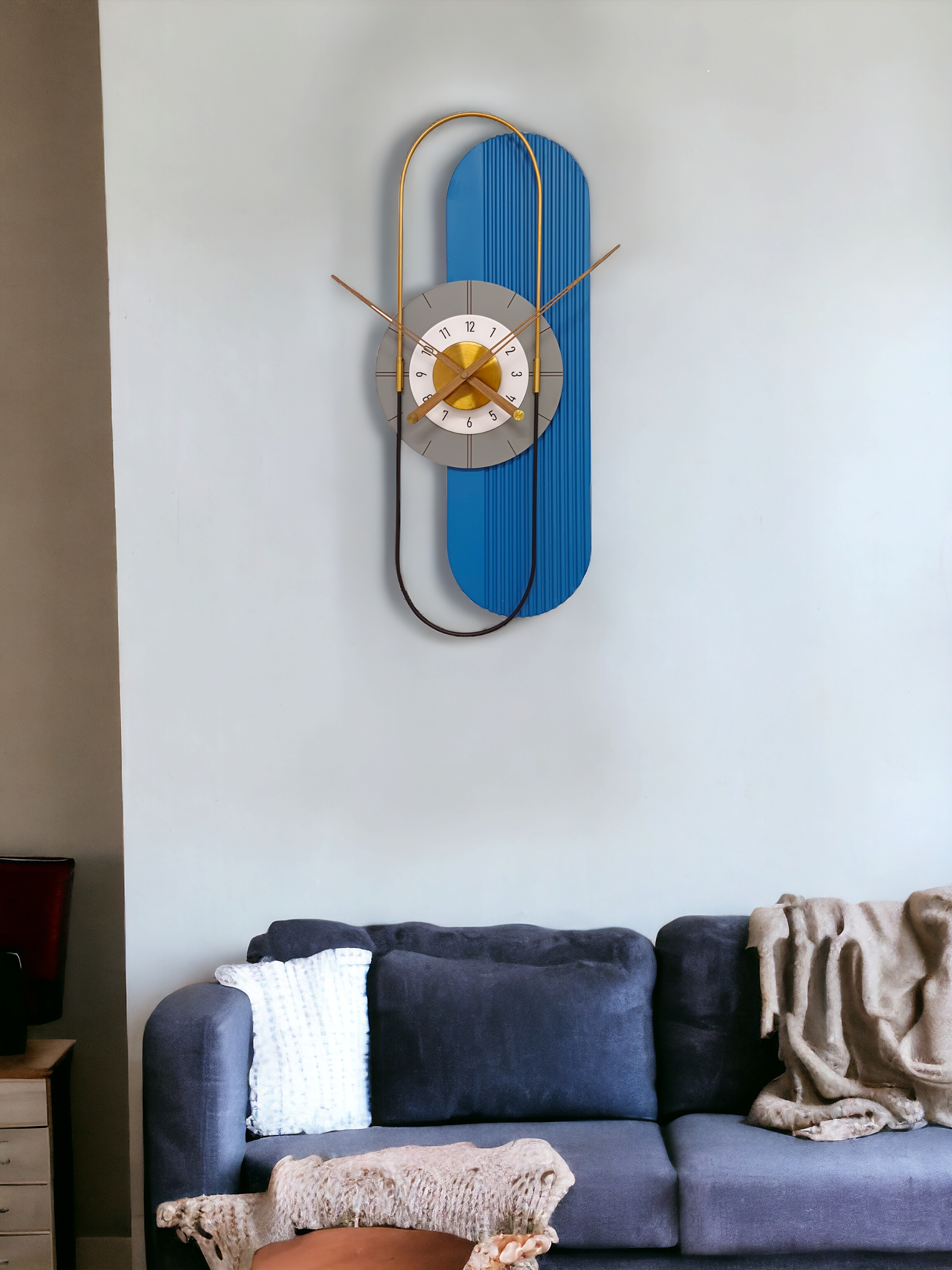 Blue Abstract Wall Clock