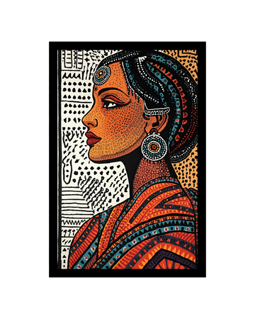Minimal Tribal Woman Canvas Wall Art | Modern Ethnic Home Decor Print
