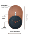 abstract black and orange wall clock