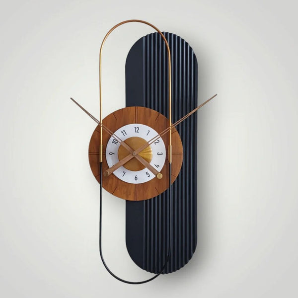 black abstract wall clock for interior