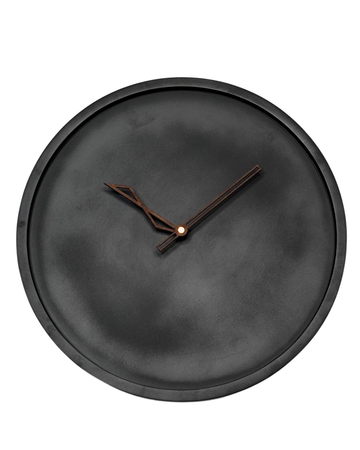 Minimalist Matte Black Round Wall Clock | Geometric Wood Hands | Modern Wall Clock for Home & Office