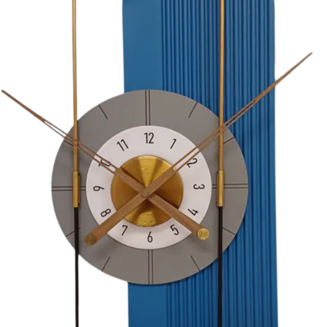 blue abstract wall clock for home