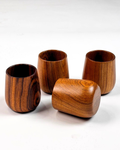 Teakwood cup wooden glass used for serving water eco friendly sustainable drinkware