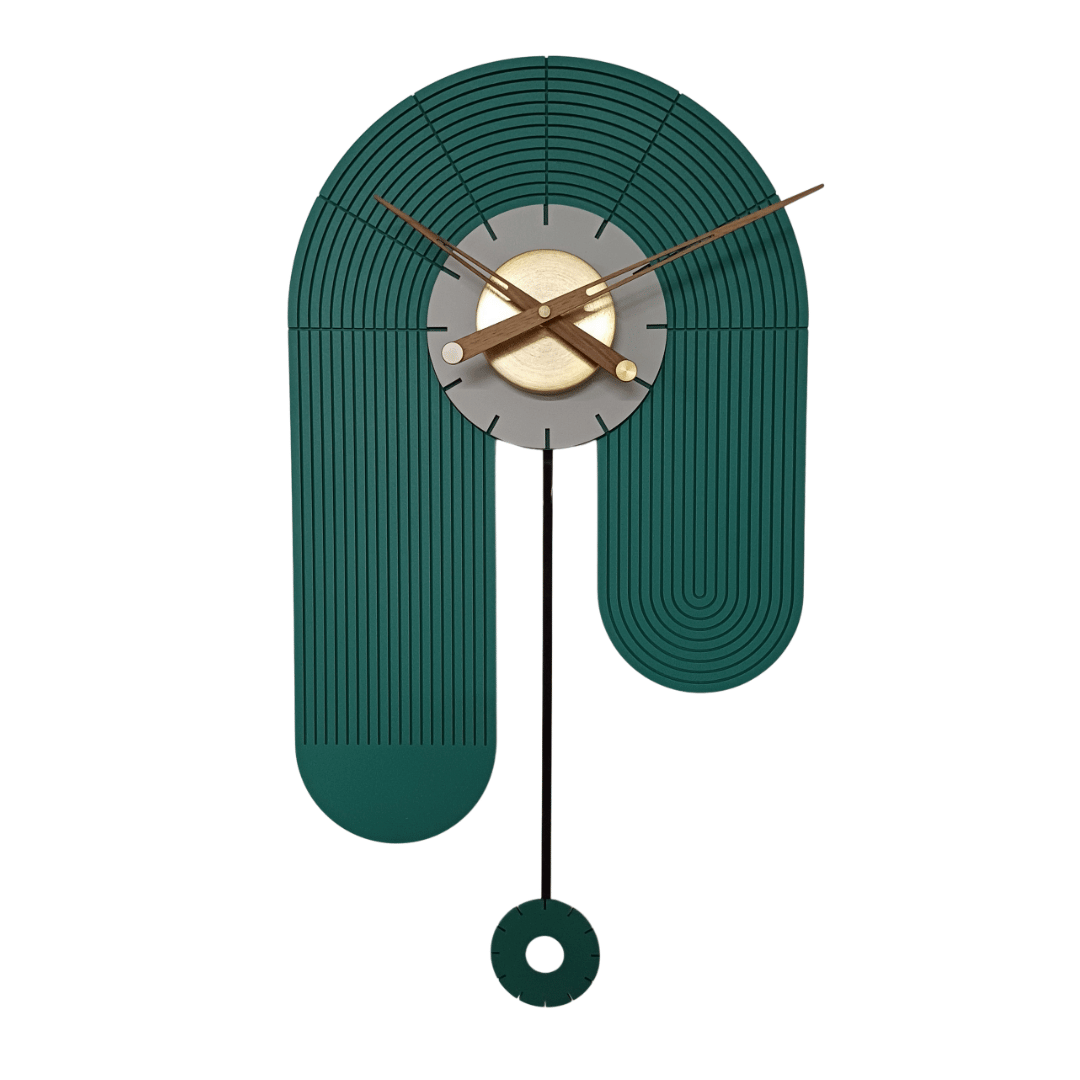 green large pendulum wall clock