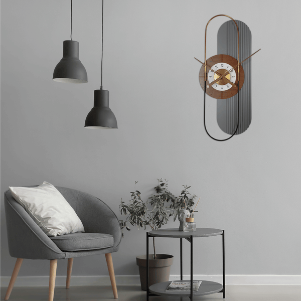 grey abstract wall clock