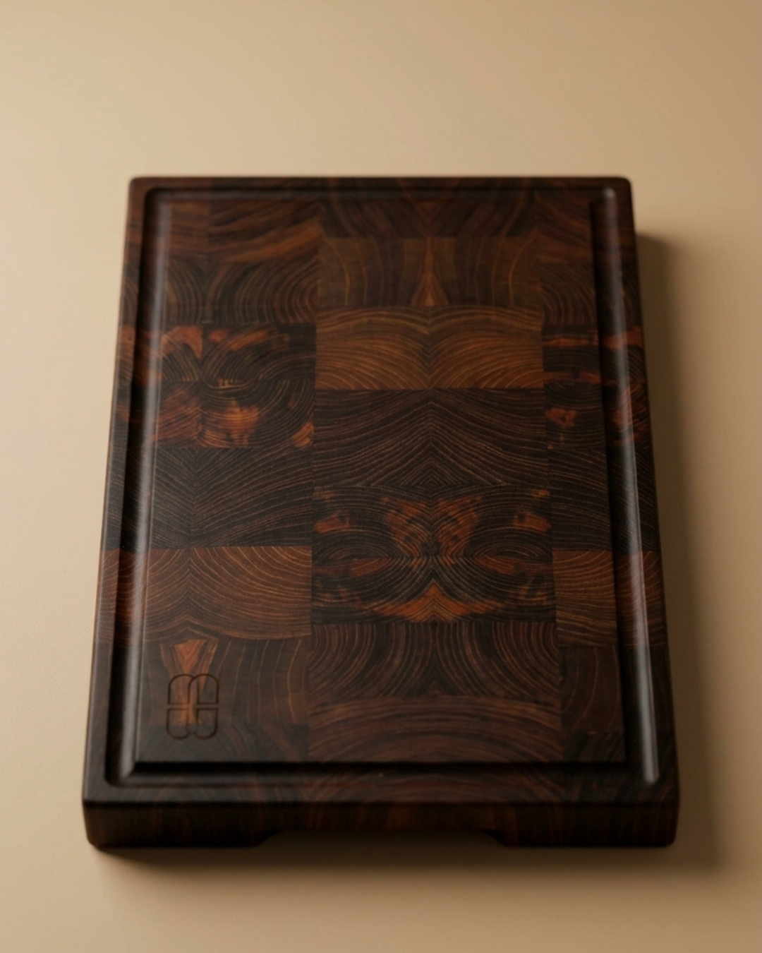 Mosaic End-Grain Teak Wood Cutting Board with Juice Groove | Luxury Wooden Chopping Board