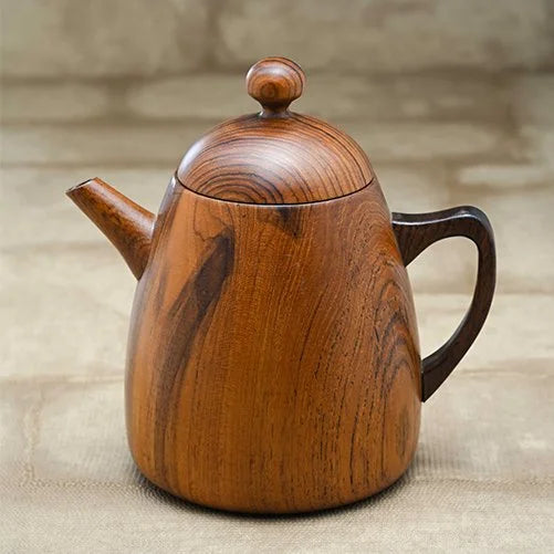 medium teak wood kettle