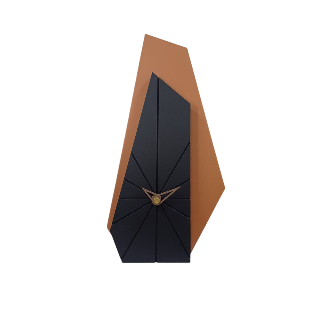 black abstract table clock