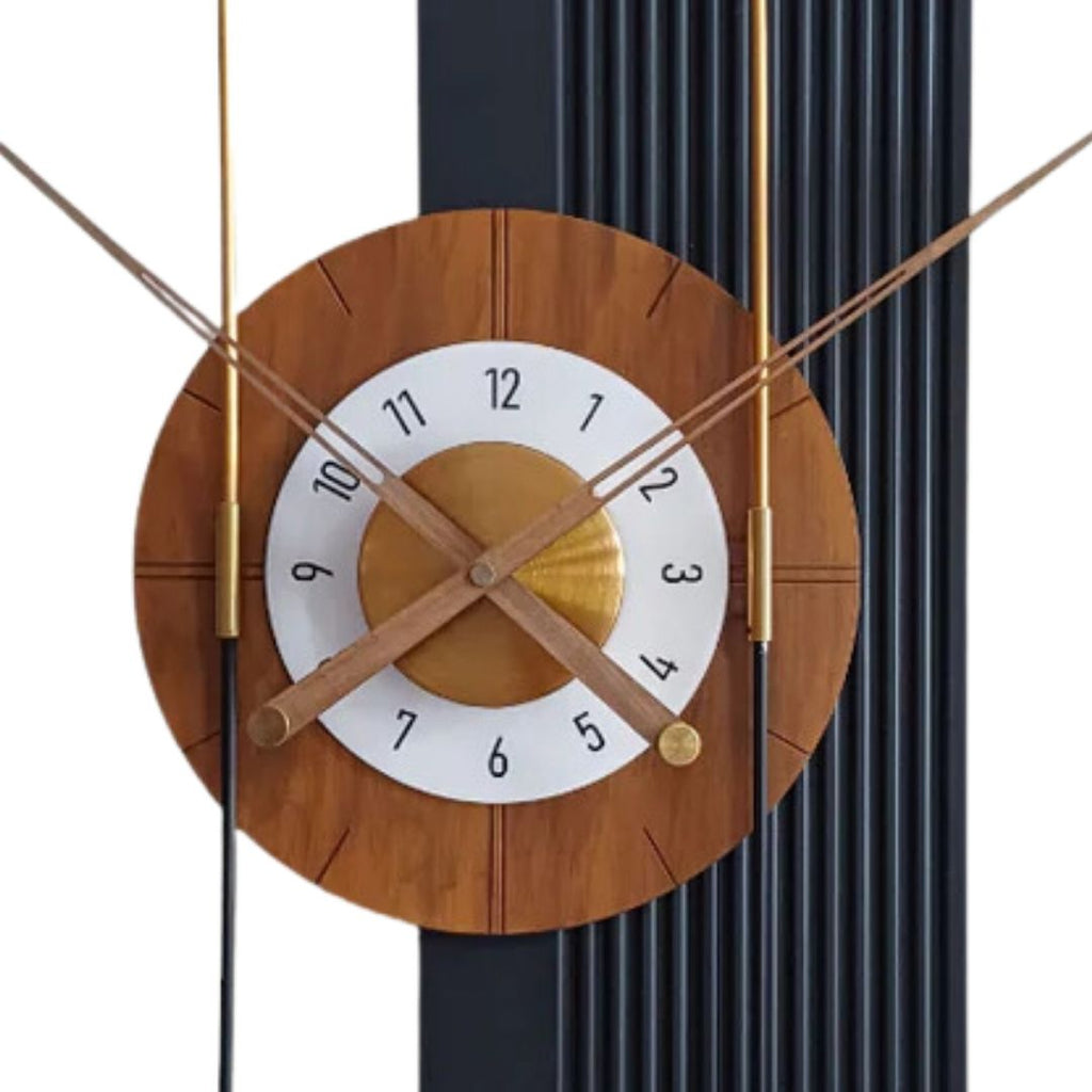 Black Abstract Vertical Wall Clock for Living Room | The Brand Barrel