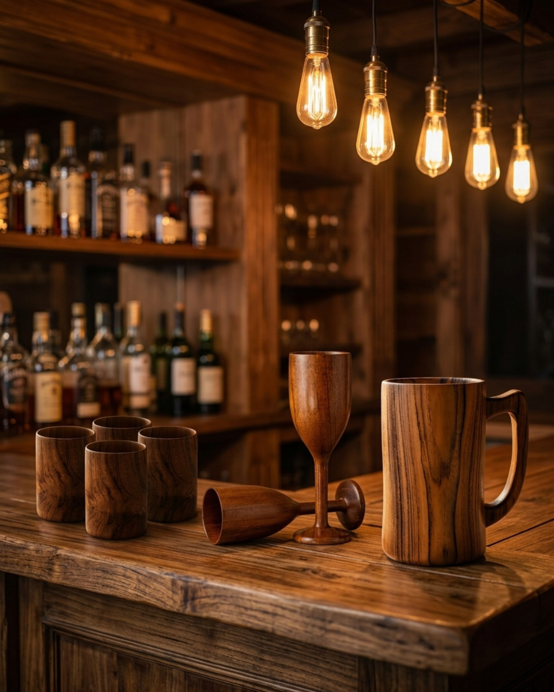Teak Wood Barware Collection Bundle
