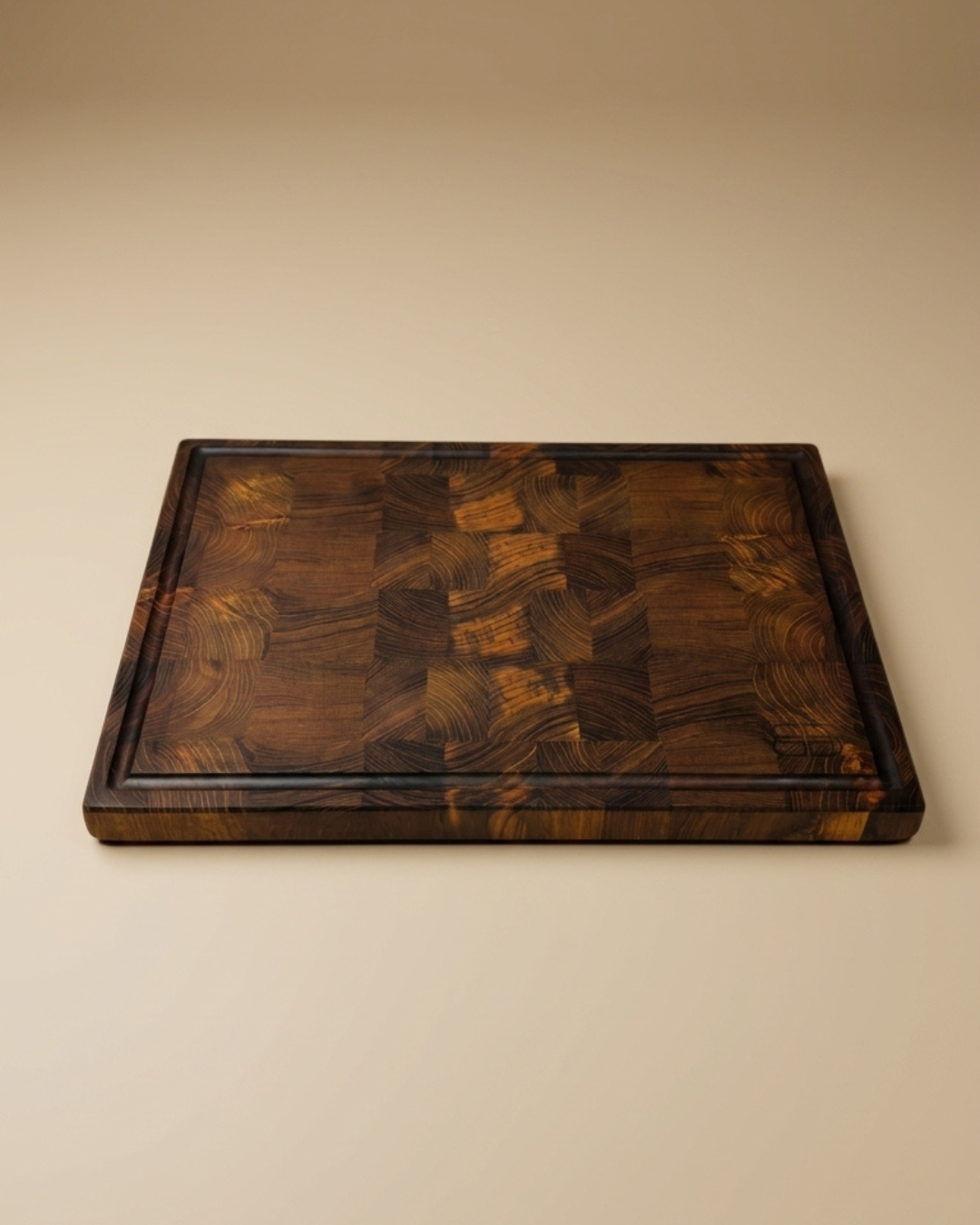 Handcrafted Teak Wood Cutting Board with Juice Groove | Antibacterial End-Grain Chopping Board
