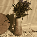 rustic wooden flower vase