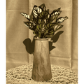 small wooden flower vase