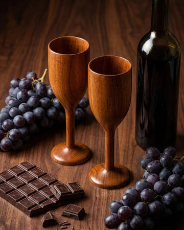 Small Teak Wood Wine Glass (Set of 2) 60ml