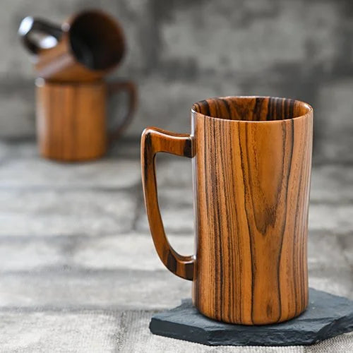 teak wood beer mug