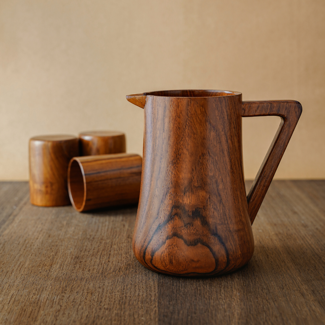 teak wood jug