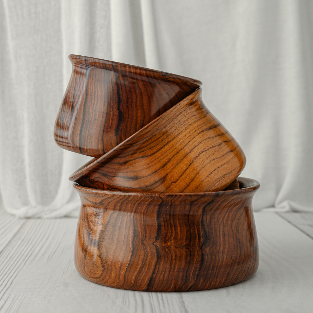 teak wood serving bowl