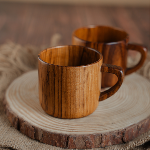 teak wood tea cup