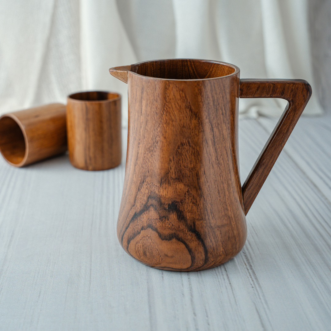 teak wood water jug
