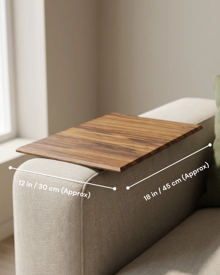 Foldable Teak Wood Sofa Arm Rest | Flexible Couch Armrest | Sofa Accessory