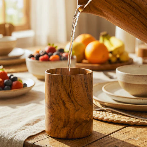 Teak Wood Water Glass (Set of 4)
