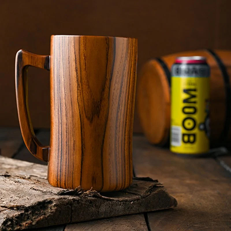 wooden beer mug